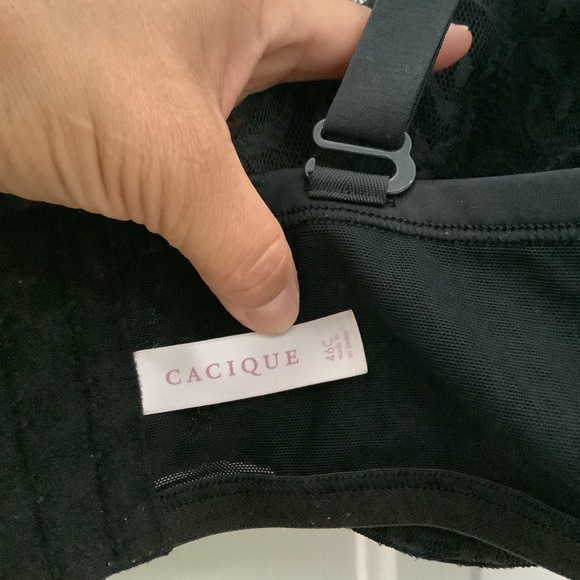 Cacique 46C Black Padded Lace Underwire Bra - Picture 6 of 10